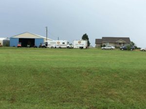 Authorities at the scene of a home near Assaria early Sunday (Photo Courtesy of Christine Womochil)