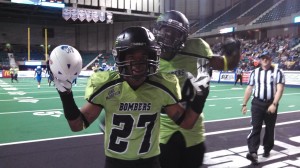 "Snap" Hughes celebrates after a Bomber Touchdown!