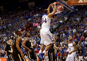 Perry Ellis dunks against FHSU on Tuesday night. (kuathletics.com)