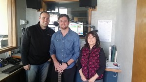 Shane McClintock with Artist, Conner Denk and Cancer Outreach Cordinator, Linda Hinnenkamp