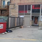 Rear entrance to Inferno where stabbing took place early Sunday morning.