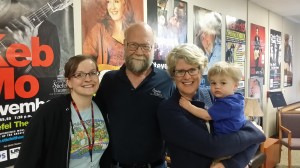 Pictured w/ Jane Gates are her grandson, Easton, Bill, Technical Director and April, Administrative Director