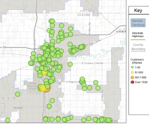 Westar's outage page as of 11:18 a.m. Thursday