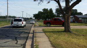 Police on the scene of a report of shots fired in Salina