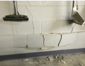 View of damage from inside Clean Rite Building, 1307 Vine.