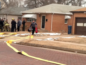 FIre crews on the scene of Monday's fire in Hutchinson
