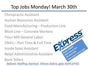 Top Jobs Monday! March 30th