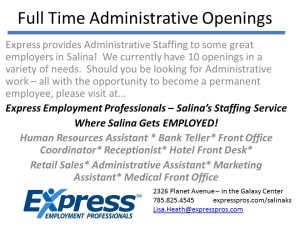 Full Time Administrative Openings