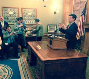 Gov. Brownback during Thursday's news conference-courtesy photo