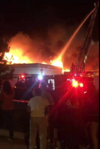 Olathe strip mall fire photo courtesy KMBC-TV