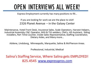 OPEN INTERVIEWS ALL WEEK!