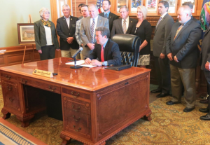 Gov. Brownback during Monday's signing event