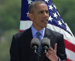 Pres. Obama at the Coast Guard Academy on Wednesday