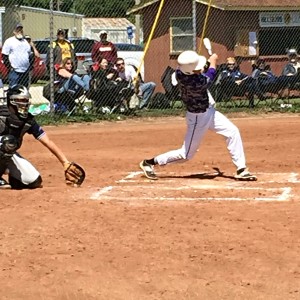 Jackson Montgomery at bat for Southeast of Saline. 