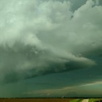 View of severe weather Sunday evening from near Chapman.
