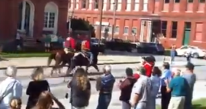 View as the Pony Express riders left St. Joseph on Monday