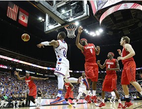Frank Mason III put up a double-double night with 15 points and 11 assists.-Univ. of Kansas photo