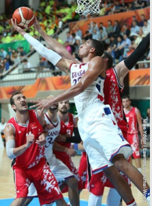 Landen Lucas came up with big points in the fourth quarter for the USA.- photo Univ. of Kansas
