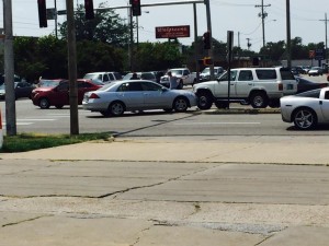 Monday afternoon accident (Photo courtesy of Amy Sutton)