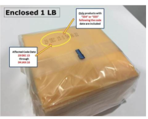 1 LB – Affected Code Date: 29 DEC 15 through 04 JAN 16 – Only products with “S54” or “S55” following the code date are included (Photo: Business Wire)