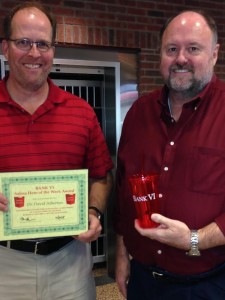Bank VI President Tom Wilbur presents Dr. David Atherton with his Hero of the Week award