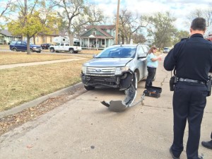 Officers at the scene of a two vehicle accident on Friday afternoon.