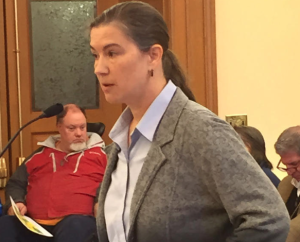 Kari Bruffett, secretary of the Kansas Department for Aging and Disability Services, told an oversight committee Tuesday there are issues to consider before deciding whether to pursue recertification of Osawatomie State Hospital. JIM MCLEAN / HEARTLAND HEALTH MONITOR