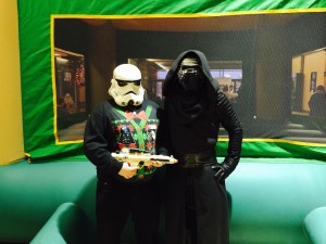 Star Wars fans Bryce Korf (left) and Bryant Wilson dressed as characters from the film series.