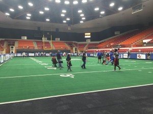 Prospective players tryout for the Salina Liberty on Sunday.