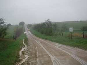 Posted muddy road. Photo Saline County Sheriff's Office.