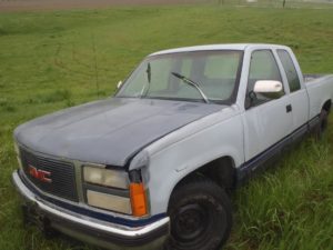 The driver of this pickup was injured in an accident Monday morning (Photos: Saline County Sheriff's Office)