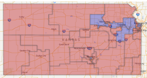 Kansas Senate District map Google image via Kansas Bar Association (Click to Enlarge)