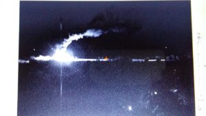 View of Oil storage tank fire from Salina Post Skycam.