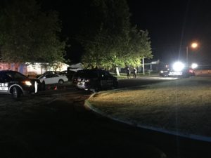 Police at the scene of a shooting in south Salina (Photo by Terry Tebrugge/Salina Post)