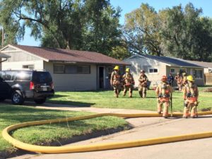 There were no injuries in a fire at this home Wednesday morning (Photo by Terry Tebrugge/Salina Post)