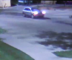 The SUV from this morning's armed robberies has a bright yellow vanity plate on the front of the vehicle-photo Lawrence police