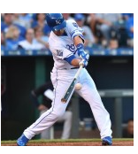 Witt Merrifield hits his first career triple in the Royals game against the Cleveland Indians. (Photo courtesy Kansas City Royals / by Jason Hanna) 