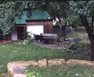 Thursday storm damage photo courtesy Jessica Harris-Wood via NWS Kansas City