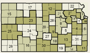 Kansas Map of Judicial Districts- image Kansas Judicial Center