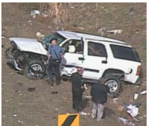 After the high-speed chase with a 19-month-old child in their car, and firing at police officers who were chasing them.-photo courtesy KCTV5