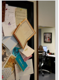 Photo by Andy Marso/KHI News Service A display of thank-you notes reflects the appreciation that patients have for Dr. John Fasbinder, who is one of a few dentists in Kansas who treat adult Medicaid patients.