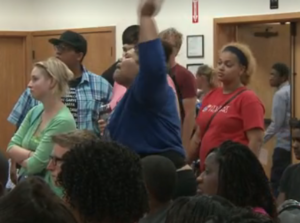 Black Lives Matter/All Lives Matter meeting in Topeka on Friday-photo courtesy WIBW TV