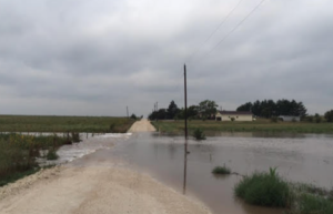 Flooded roads on Sunday in Ellis County