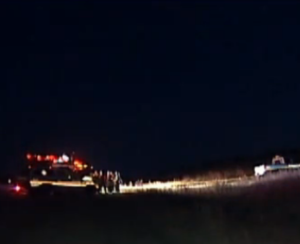 Law enforcement authorities at the scene of Thursday night's shooting- photo KWCH