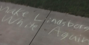 Racist sidewalk message in Lindsborg-courtesy image