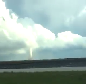 Tornado on the ground in eastern Saline County (From Video by Nathan Weigel/Salina Post)
